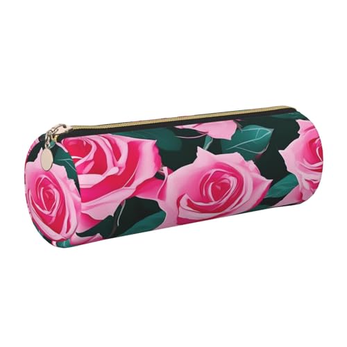 GaxfjRu Rosa Rosen Bild Runde Federmäppchen Kunstleder - Aufbewahrung für Stifte, Bleistifte, Marker, Kleinigkeiten Metall Reißverschluss mit Leder, gold, Einheitsgröße, Kartenhalter GaxfjRu Rosa Rosen Bild Runde Federmäppchen Kunstleder - Aufbewahrung für Stifte, Bleistifte, Marker, Kleinigkeiten Metall Reißverschluss mit Leder, gold, Einheitsgröße, Kartenhalter von GaxfjRu
