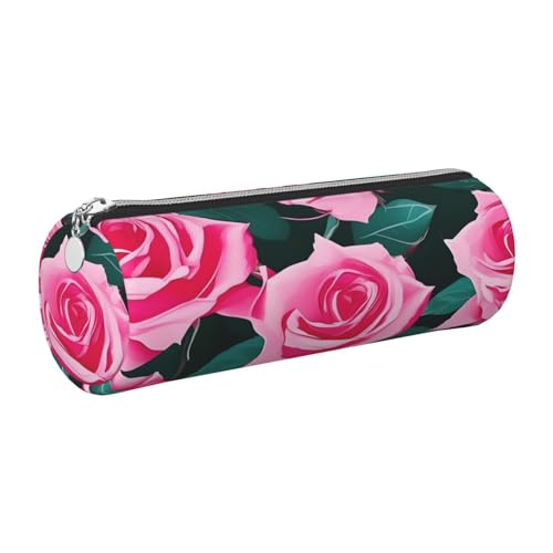 GaxfjRu Rosa Rosen Bild Runde Federmäppchen Kunstleder - Aufbewahrung für Stifte, Bleistifte, Marker, Kleinigkeiten Metall Reißverschluss mit Leder, silber, Einheitsgröße, Kartenhalter GaxfjRu Rosa Rosen Bild Runde Federmäppchen Kunstleder - Aufbewahrung für Stifte, Bleistifte, Marker, Kleinigkeiten Metall Reißverschluss mit Leder, silber, Einheitsgröße, Kartenhalter von GaxfjRu