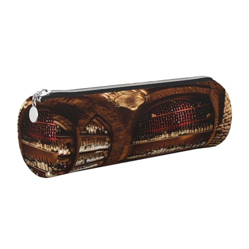 GaxfjRu Rotweinkeller Bild Rundes Federmäppchen aus Kunstleder - Aufbewahrung für Stifte, Bleistifte, Marker, kleine Vorräte Metall Reißverschluss mit Leder, silber, Einheitsgröße, Kartenhalter GaxfjRu Rotweinkeller Bild Rundes Federmäppchen aus Kunstleder - Aufbewahrung für Stifte, Bleistifte, Marker, kleine Vorräte Metall Reißverschluss mit Leder, silber, Einheitsgröße, Kartenhalter von GaxfjRu