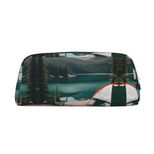 GaxfjRu Serenity Lake Camping-Leder-Federmäppchen, dreidimensional, tragbar, PVC-gefüttert, Polyester, Make-up-Tasche, Münzgeldbörse, spezielles Federmäppchen GaxfjRu Serenity Lake Camping-Leder-Federmäppchen, dreidimensional, tragbar, PVC-gefüttert, Polyester, Make-up-Tasche, Münzgeldbörse, spezielles Federmäppchen von GaxfjRu