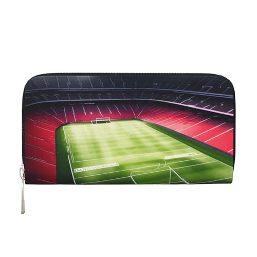GaxfjRu Stadion Fußball Satdium Field Light Night Print Kleine Leder Geldbörse für Damen Kreditkartenetui Damen Pocket Purse von GaxfjRu