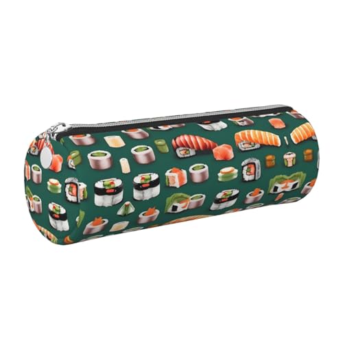 GaxfjRu Sushi Food Pattern Round Pencil Case Kunstleder - Aufbewahrung für Stifte, Bleistifte, Marker, Kleinigkeiten Metall Reißverschluss mit Leder, silber, Einheitsgröße, Kartenhalter GaxfjRu Sushi Food Pattern Round Pencil Case Kunstleder - Aufbewahrung für Stifte, Bleistifte, Marker, Kleinigkeiten Metall Reißverschluss mit Leder, silber, Einheitsgröße, Kartenhalter von GaxfjRu