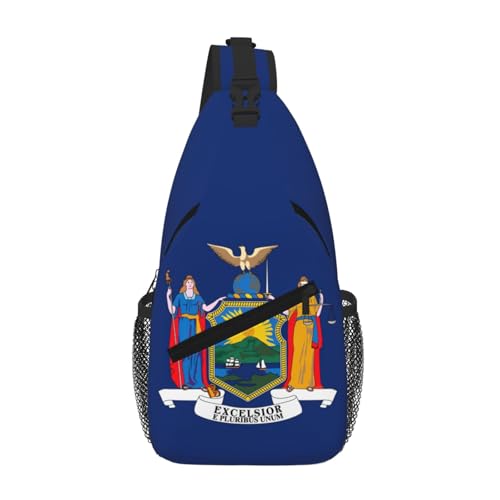 GaxfjRu Umhängetasche für Damen und Herren, Motiv: New York-Flagge, für Reisen, Wandern, Crossbody-Sling-Rucksack GaxfjRu Umhängetasche für Damen und Herren, Motiv: New York-Flagge, für Reisen, Wandern, Crossbody-Sling-Rucksack von GaxfjRu