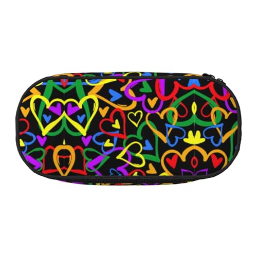 Gay Pride Federmäppchen mit Regenbogen-Druck, großes Fassungsvermögen, für Zuhause, Uni, Büro, Organizer für Erwachsene, Studenten von GaxfjRu