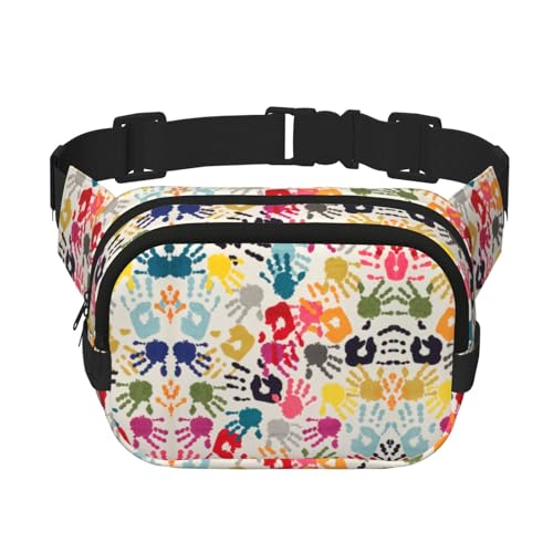 Große Bauchtasche für Damen, Handdruck, niedlich, Cross-Body-Bauchtasche, modische Bauchtasche, Schwarz, Einheitsgröße von GaxfjRu