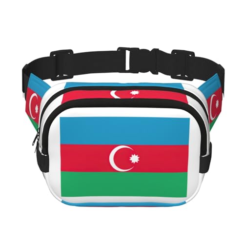 Große Bauchtasche für Damen, Motiv: Flagge von Aserbaidschan, niedliche Umhängetasche, modische Bauchtasche, Schwarz, Einheitsgröße von GaxfjRu