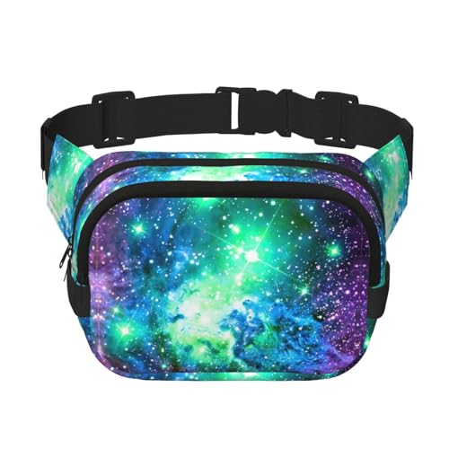 Große Bauchtasche für Damen, Motiv: Galaxie, Grün, Blau, Lila, modische Bauchtasche, Schwarz, Einheitsgröße von GaxfjRu