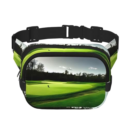 Große Bauchtasche für Damen, Motiv: Golfplatz, niedlich, modisch, Grün, Schwarz, Einheitsgröße von GaxfjRu