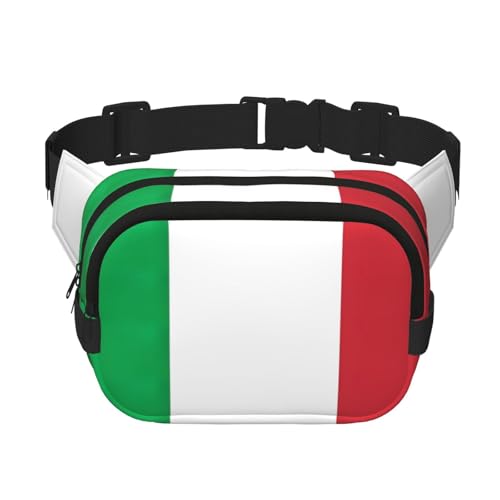 Große Bauchtasche für Damen, Motiv: Italien-Flagge, niedlich, Cross-Body-Bauchtasche, modische Bauchtasche, Schwarz, Einheitsgröße von GaxfjRu