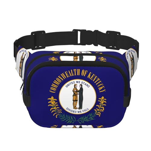Große Bauchtasche für Damen, Motiv: Kentucky Staatsflagge, niedlich, Cross-Body-Bauchtasche, modische Bauchtasche, Schwarz, Einheitsgröße von GaxfjRu