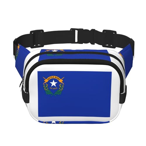 Große Bauchtasche für Damen, Motiv: Nevada-Flagge, Schwarz, Einheitsgröße von GaxfjRu