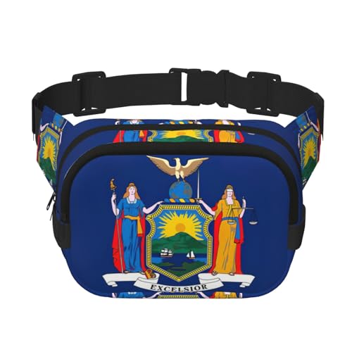 Große Bauchtasche für Damen, Motiv: New Yorker Staatsflagge, niedlich, Cross-Body-Bauchtasche, modische Bauchtasche, Schwarz, Einheitsgröße von GaxfjRu