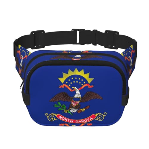 Große Bauchtasche für Damen, Motiv: Nord-Dakota-Flagge, Schwarz, Einheitsgröße von GaxfjRu