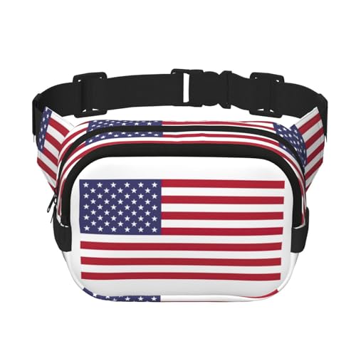 Große Bauchtasche für Damen, Motiv: amerikanische Flagge, niedliche Umhängetasche, modische Bauchtasche, Schwarz, Einheitsgröße von GaxfjRu