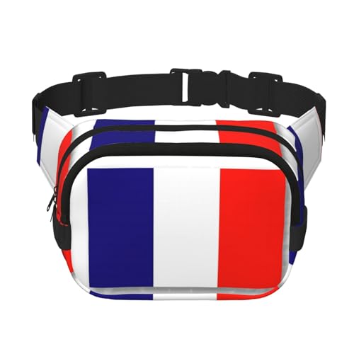 Große Bauchtasche für Damen, Motiv: französische Flagge, niedliche Umhängetasche, modische Bauchtasche, Schwarz, Einheitsgröße von GaxfjRu