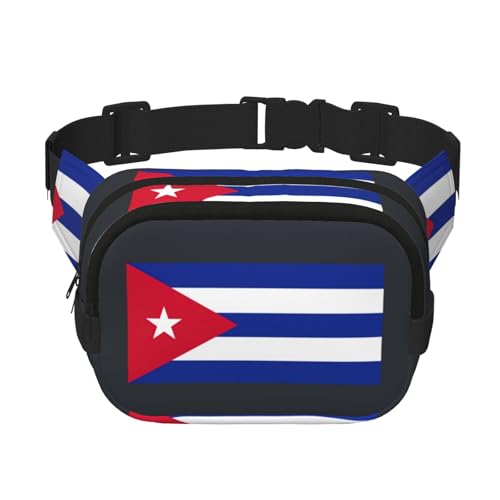 Große Bauchtasche für Damen, Motiv: kubanische Flagge, niedliche Umhängetasche, modische Bauchtasche, Schwarz, Einheitsgröße von GaxfjRu