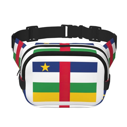 Große Bauchtasche für Damen, Motiv: zentralafrikanische Flagge, niedliche Umhängetasche, modische Bauchtasche, Schwarz, Einheitsgröße von GaxfjRu