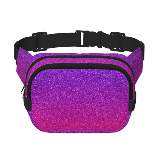 Große Bauchtasche für Damen, mit Farbverlauf, Pailletten, glitzernder Druck, niedliche Umhängetasche, modische Bauchtasche, Schwarz, Einheitsgröße von GaxfjRu