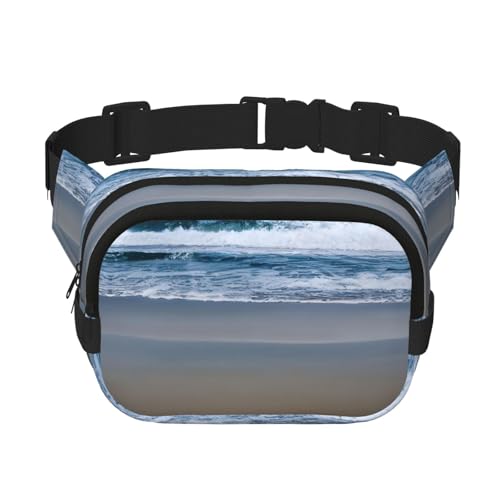 Große Bauchtasche für Damen, niedlich, Cross-Body-Bauchtasche, modische Bauchtasche mit Küstenaufdruck, Schwarz, Einheitsgröße von GaxfjRu