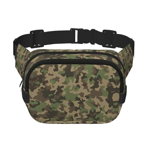 Große Bauchtasche für Damen, niedlich, mit Camouflage-Muster, modische Bauchtasche, Schwarz, Einheitsgröße von GaxfjRu