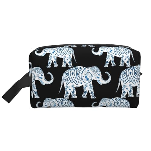 Kosmetiktasche mit Elefantenaufdruck, geräumige Kapazität, Kulturbeutel für Herren, Reise-Kulturbeutel, weiß, Einheitsgröße Kosmetiktasche mit Elefantenaufdruck, geräumige Kapazität, Kulturbeutel für Herren, Reise-Kulturbeutel, weiß, Einheitsgröße von GaxfjRu