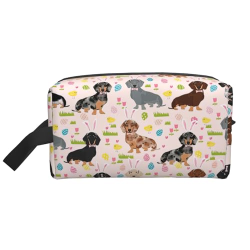 Kosmetiktasche mit Hunde-Blumendruck, geräumige Kapazität, Kulturbeutel für Herren, Reise-Kulturbeutel, weiß, Einheitsgröße Kosmetiktasche mit Hunde-Blumendruck, geräumige Kapazität, Kulturbeutel für Herren, Reise-Kulturbeutel, weiß, Einheitsgröße von GaxfjRu