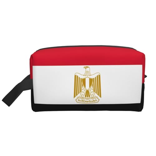 Kosmetiktasche mit ägyptischer Flagge, geräumige Kapazität, Kulturbeutel für Herren, Reise-Kulturbeutel, weiß, Einheitsgröße Kosmetiktasche mit ägyptischer Flagge, geräumige Kapazität, Kulturbeutel für Herren, Reise-Kulturbeutel, weiß, Einheitsgröße von GaxfjRu