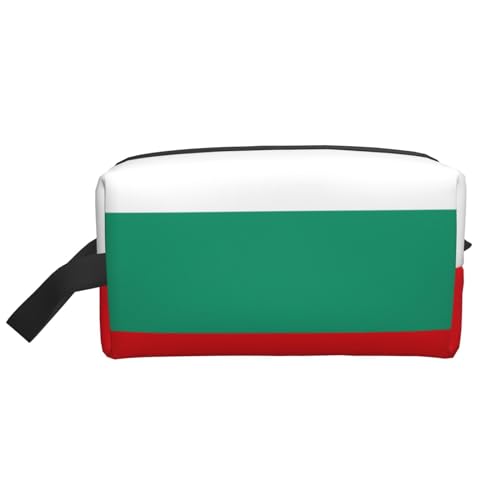 Kosmetiktasche mit bulgarischer Flagge, geräumige Kapazität, Kulturbeutel für Herren, Reise-Kulturbeutel, weiß, Einheitsgröße von GaxfjRu