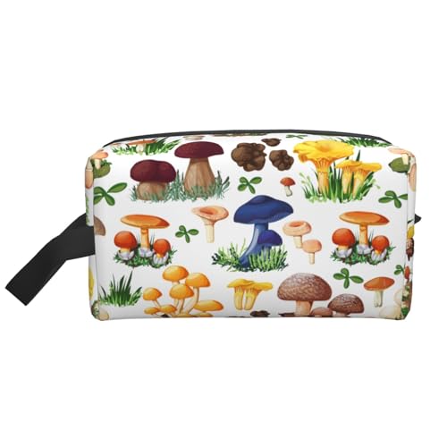 Kosmetiktasche mit japanischem Malerei-Pilz-Druck, geräumige Kapazität, Kosmetiktasche für Damen, Kulturbeutel für Herren, Reise-Kulturbeutel, weiß, Einheitsgröße Kosmetiktasche mit japanischem Malerei-Pilz-Druck, geräumige Kapazität, Kosmetiktasche für Damen, Kulturbeutel für Herren, Reise-Kulturbeutel, weiß, Einheitsgröße von GaxfjRu