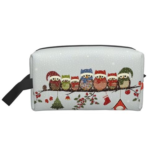 Kosmetiktasche mit niedlichem Weihnachtsmotiv auf Ast, geräumige Kapazität, Kosmetiktasche für Damen, Kulturbeutel für Herren, Reise-Kulturbeutel, weiß, Einheitsgröße von GaxfjRu