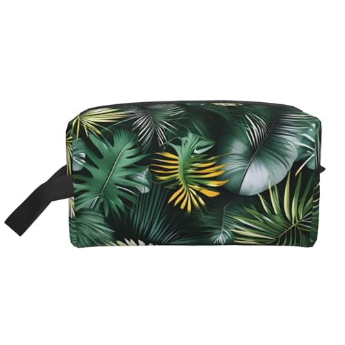 Kosmetiktasche mit tropischem Palmenblätter-Druck, geräumige Kapazität, Kulturbeutel für Herren, Reise-Kulturbeutel, weiß, Einheitsgröße von GaxfjRu
