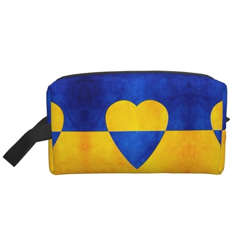 Kosmetiktasche mit ukrainischem Flaggenaufdruck, geräumige Kapazität, Kulturbeutel für Herren, Reise-Kulturbeutel, weiß, Einheitsgröße Kosmetiktasche mit ukrainischem Flaggenaufdruck, geräumige Kapazität, Kulturbeutel für Herren, Reise-Kulturbeutel, weiß, Einheitsgröße von GaxfjRu