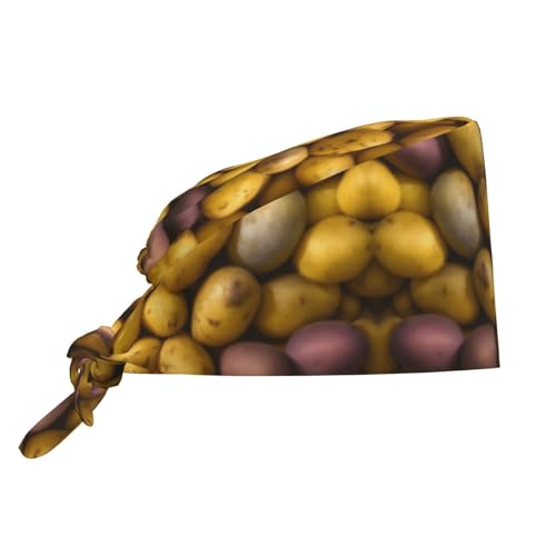 Many Potatoes Bouffant Scrub Caps - Satin Lined and Adjustable Surgical Caps - Ideal for Men and Women Black, Schwarz, Einheitsgr��e von GaxfjRu