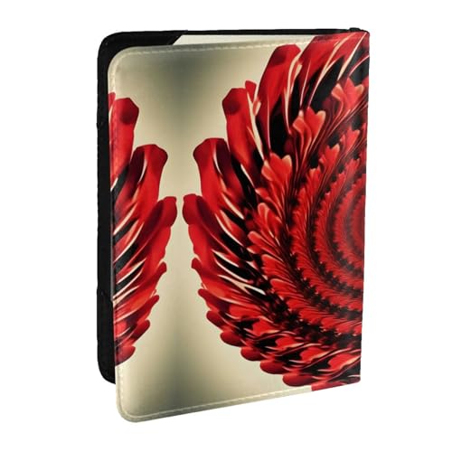 Reisepasshülle aus Leder mit Blumen-Vortex-Spiraldruck, wasserdicht, Reisebrieftasche, Reisepasshülle für Damen und Herren, Schwarz , Einheitsgröße von GaxfjRu