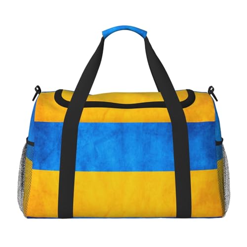 Reisetasche mit ukrainischer Flagge, Wochenend-Motiv, für Reisen, Damen, Herren, Fitnessstudio, Gepäck, Handgepäck, Schwarz , Einheitsgröße von GaxfjRu
