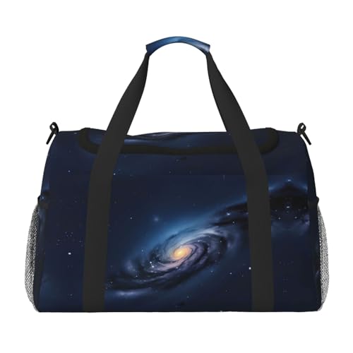 Universum Milky Way Galaxy Print Weekender Übernachtung Handgepäcktasche Seesack für Reisen Damen Herren Gym Gepäck Handgepäck, Schwarz , Einheitsgröße von GaxfjRu