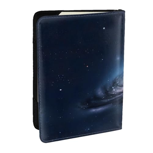 Universum Reisepasshülle aus Leder mit Galaxie-Aufdruck, wasserdicht, Reisebrieftasche, Reisepasshülle für Damen und Herren, Schwarz , Einheitsgröße von GaxfjRu