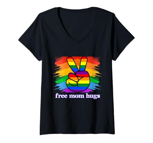 Damen Kostenlose Mama Umarmt LGBT Pride Parades Regenbogen Transgender Schwul T-Shirt mit V-Ausschnitt Damen Kostenlose Mama Umarmt LGBT Pride Parades Regenbogen Transgender Schwul T-Shirt mit V-Ausschnitt von Gay All Day Garb