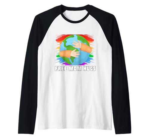 Kostenlose Mama Umarmt LGBT Pride Parades Regenbogen Transgender Schwul Raglan von Gay All Day Garb