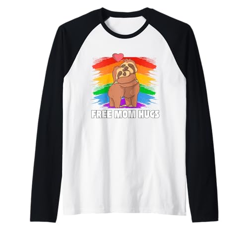 Kostenlose Mama Umarmt LGBT Pride Parades Regenbogen Transgender Schwul Raglan von Gay All Day Garb