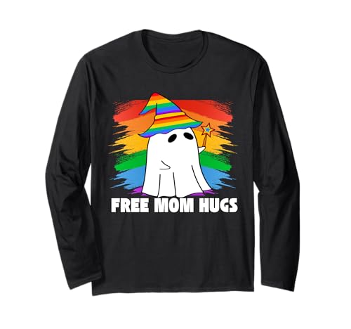 Kostenlose Mama umarmt LGBT Pride Parades Transgender-Geist in Regenbogenfarben Langarmshirt von Gay All Day Garb