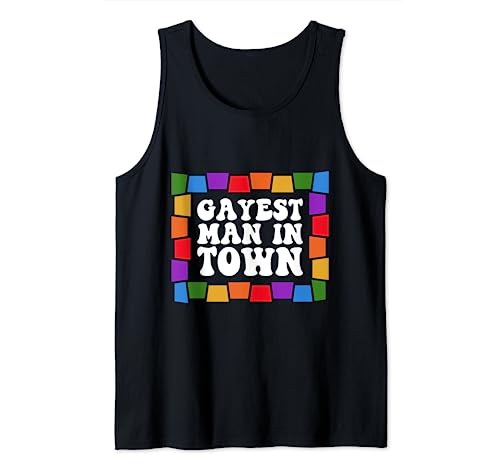 Gay Herren Gay Pride Regenbogen Gayest Man in Town Gay Tank Top von Gay Daddy Gay Pride LGBT