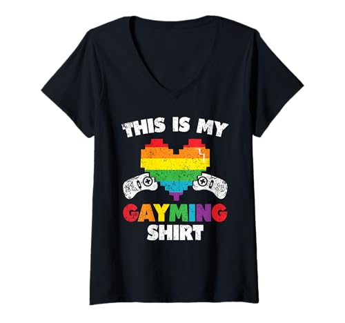 Damen Das ist Mein schwuler schwuler Gambler Gambler T-Shirt mit V-Ausschnitt Damen Das ist Mein schwuler schwuler Gambler Gambler T-Shirt mit V-Ausschnitt von Gay Gamblers Gift Gaymer Gayming