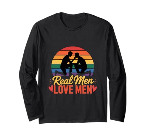 Echte Männer lieben Männer LGBT-Stolz-Flagge Langarmshirt von Gay LGBT rights Rainbow flag LGBTQ