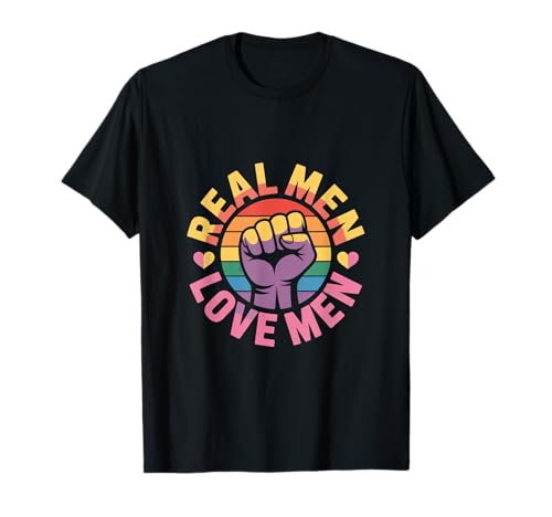 Echte Männer lieben Männer LGBT-Stolz-Flagge T-Shirt von Gay LGBT rights Rainbow flag LGBTQ
