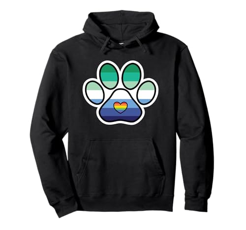 Schwule Männer mit Pride-Flagge, Pfotenabdruck, LGBTQ, Gay Pride, Hundepfotenpelz Pullover Hoodie von Gay Men Pride Flag Paw Print LGBTQ Gay Pride Dog