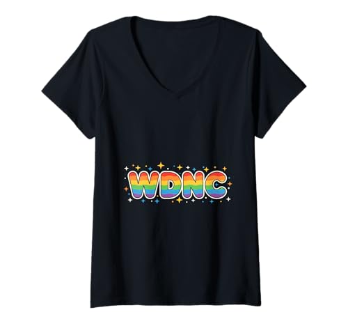 Damen Lustiges Rainbow WDNC Es ist Uns egal Sarkastic Club Pride T-Shirt mit V-Ausschnitt Damen Lustiges Rainbow WDNC Es ist Uns egal Sarkastic Club Pride T-Shirt mit V-Ausschnitt von Gay Menopause Is Hot T-Shirts For Women