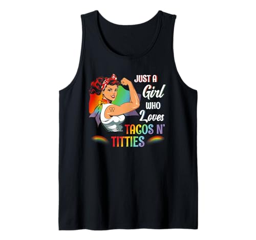 LGBT Gay Pride Lesbisches Mädchen, das Tacos und Titten liebt Tank Top LGBT Gay Pride Lesbisches Mädchen, das Tacos und Titten liebt Tank Top von Gay Pride Lesbian Girl Who Loves Tacos & Titties