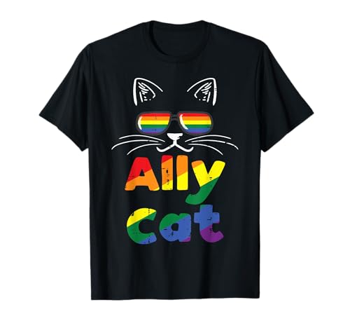 Ally Cat Pride Monat Straight Ally Homosexuell LGBTQ LGBT Frauen T-Shirt Ally Cat Pride Monat Straight Ally Homosexuell LGBTQ LGBT Frauen T-Shirt von Gay Pride Shirts LGBTQ Ally LGBT Men Women Gift