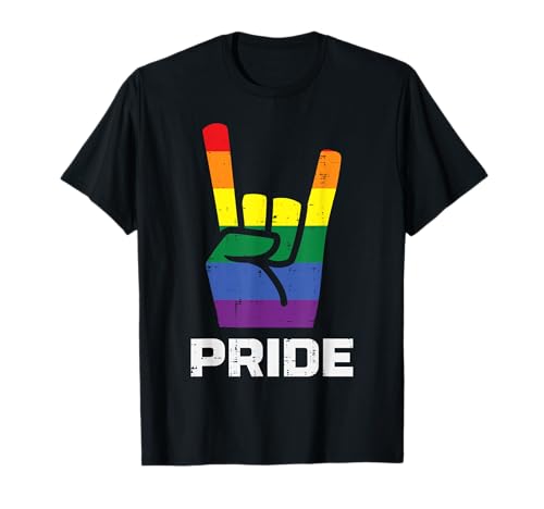 Rainbow Rock Handzeichen Pride Punk Gay Flag LGBTQ Männer Frauen T-Shirt Rainbow Rock Handzeichen Pride Punk Gay Flag LGBTQ Männer Frauen T-Shirt von Gay Pride Shirts LGBTQ Ally LGBT Men Women Gift